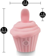 10-Speed Pink Color Silicone Icecream Shape Massager with Tongue
