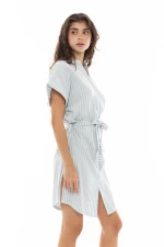 Γυναικείο Beachwear Pink Label - Κοντό με Ζώνη - Blue Cloud - Βαμβακερό