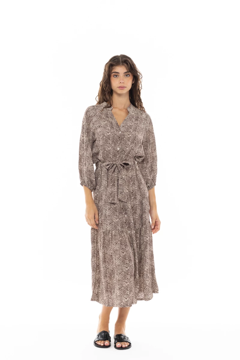 Γυναικείο Beachdress Pink Label -  Φόρεμα Maxi - Γήινες Αποχρώσεις - Viscose
