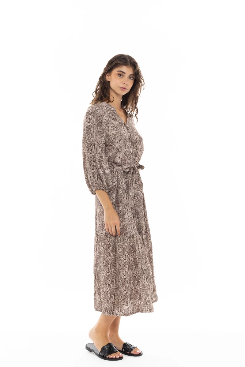 Γυναικείο Beachdress Pink Label -  Φόρεμα Maxi - Γήινες Αποχρώσεις - Viscose
