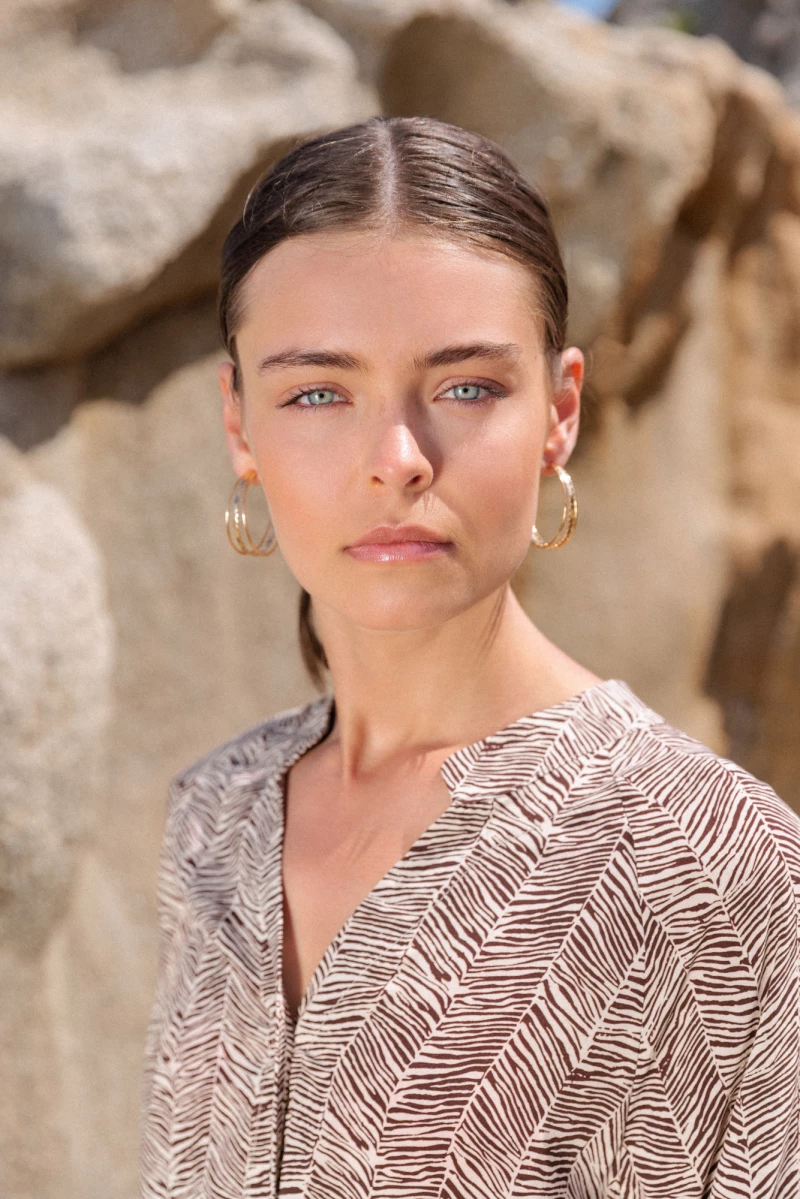 Γυναικείο Beachdress Pink Label -  Φόρεμα Maxi - Γήινες Αποχρώσεις - Viscose