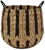 MOD Premium Καλάθι ψάθινο φυσικό/μαύρο ρίγες 25x27cm 67470
