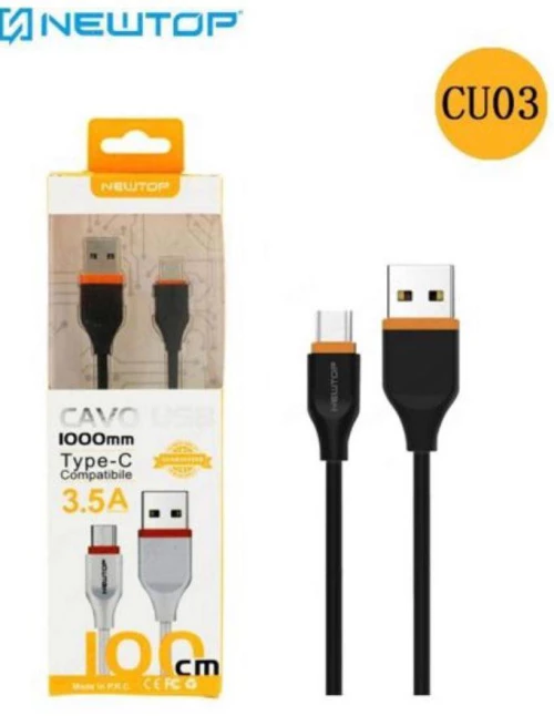 Newtop Καλώδιο USB to Type-C 1 μέτρο CU03 Μαύρο/Πορτοκαλί