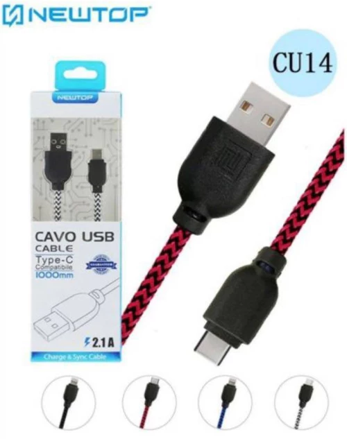 Newtop CU14 Flat USB 2.0 to Type-C Cable 100CM