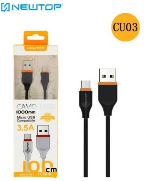 Newtop Καλώδιο USB to micro USB 1 μέτρο CU03 Μαύρο/Πορτοκαλί