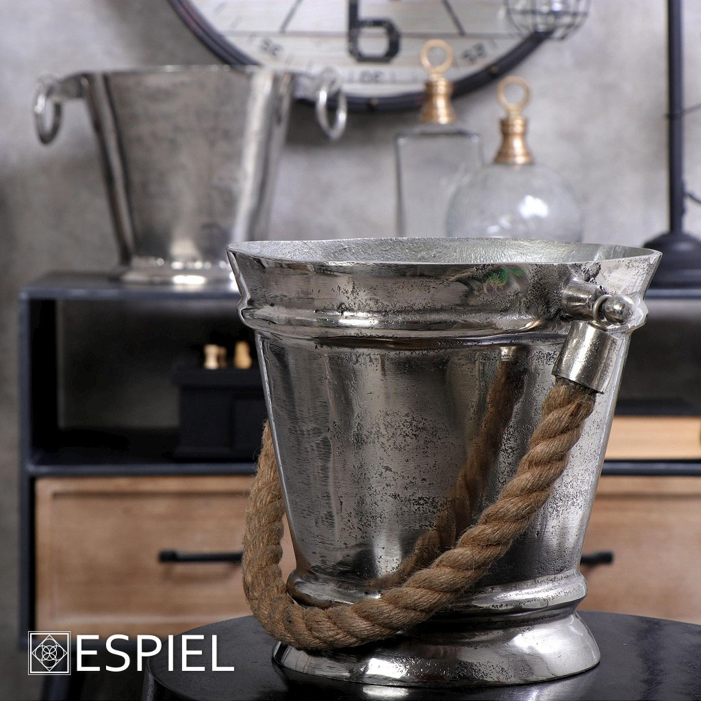 Espiel Σαμπανιέρα αλουμινίου με σχοινί  26x20x22cm FLA204