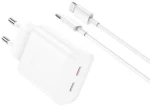 XO L105 PD35W Dual USB-C Fast Charger με καλώδιο USB-C σε Lightning 1m, λευκός