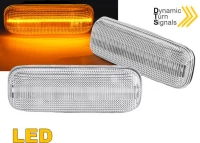 Πλαϊνά Φλας Φτερού Για Mercedes-Benz ML W163 98-02 Led Dynamic Άσπρα 2 Τεμάχια (CAR0026024)
