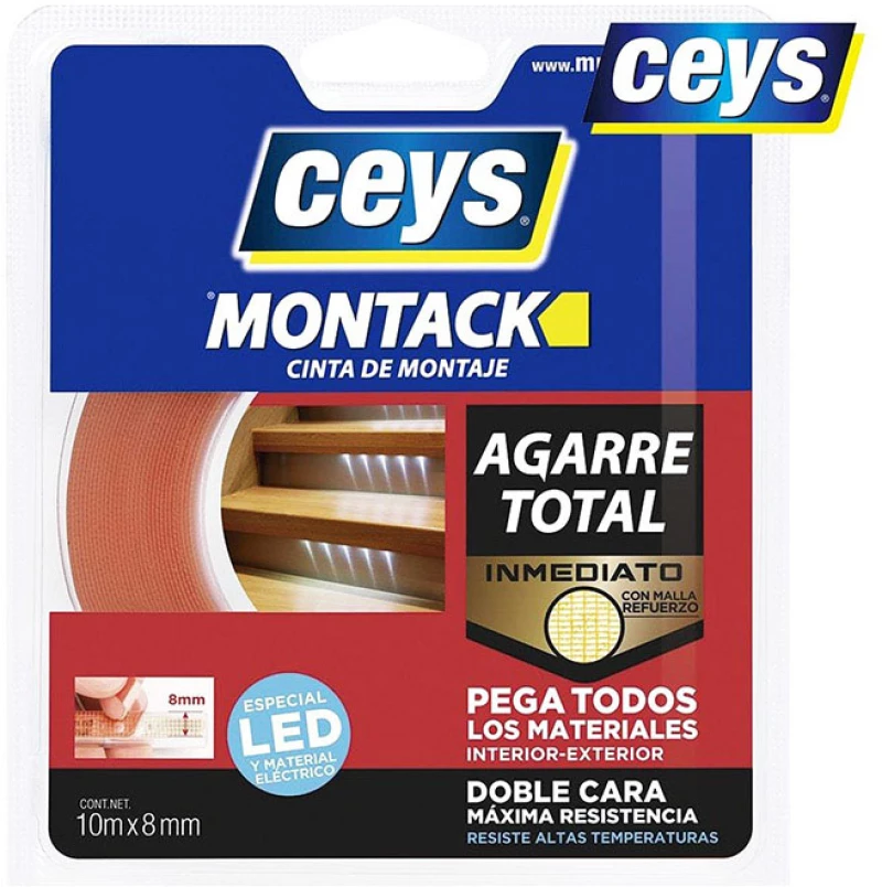 Ταινία Διπλής Όψεως Ceys Montack Total Grip 8mm x 10m 1 Τεμάχιο (CAR0026889)