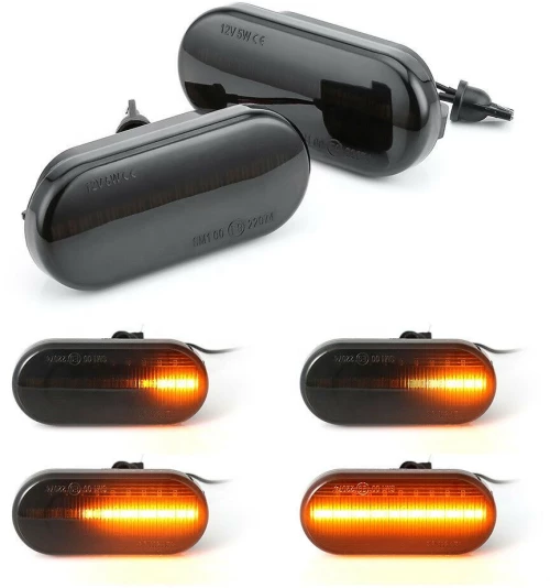 Led φλας φτερού για Dacia Logan 2 (2012+) / Sandero 2 (2012+) / Duster (2018+) - φιμέ με τρεχούμενο φλας - σετ 2τμχ.