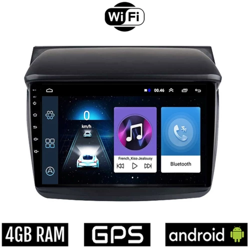 MITSUBISHI L200 (2006-2015) Android οθόνη αυτοκίνητου 4GB με GPS WI-FI (ηχοσύστημα αφής 9" ιντσών OEM Youtube Playstore MP3 USB Radio Bluetooth Mirrorlink εργοστασιακή, 4x60W, AUX)