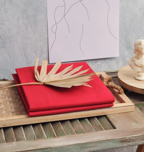 Σεντόνια Σετ  Μονόχρωμα Power Nap - Red, Διπλό (2x 200x240+ 2 μαξ. 50x70)