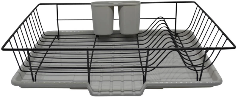 ΠΙΑΤΟΘΗΚΗ ΜΕΤΑΛΛΙΚΗ ΜΑΥΡΗ-ΓΚΡΙ 48x30x11εκ.ANKOR - Ankor 810406