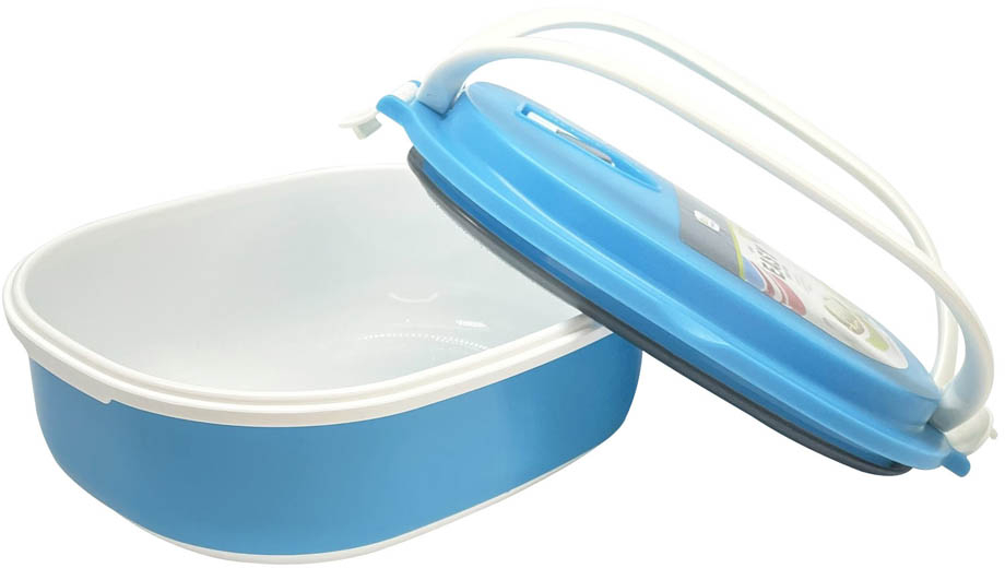 ΦΑΓΗΤΟΔΟΧΕΙΟ ΠΛΑΣΤΙΚΟ ΜΕ ΚΑΠΑΚΙ ΑΣΦΑΛΕΙΑΣ ΜΠΛΕ 1,05lt ANKOR - Ankor 818792