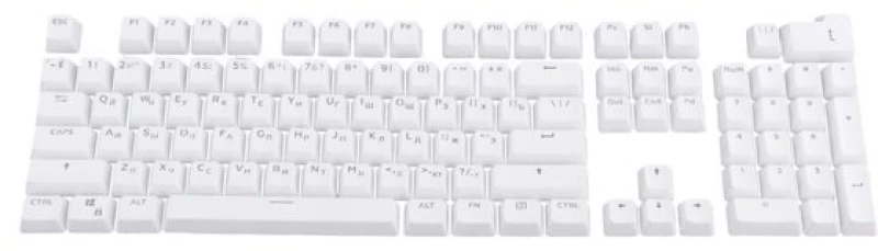Σετ Πλήκτρων για CherryMX Μηχανικό Πληκτρολόγιο (Αγγλικά/Ρωσικά) (Λευκό) (OEM)