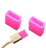Μαλακό Πλαστικό Κάλυμμα  Υποδοχής Θύρας USB Καλωδίου (2τμχ) (Ροζ) (OEM)
