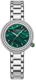 C9089 Silver Green Curren Γυναικείο Ρολόι με Μεταλλικό Μπρασελέ