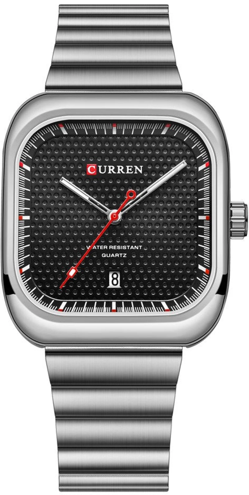Curren Golf Silver Black Ρολόι με Μαύρο Καντράν και Ασημένιο Μπρασελέ