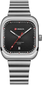 Curren Golf Silver Black Ρολόι με Μαύρο Καντράν και Ασημένιο Μπρασελέ