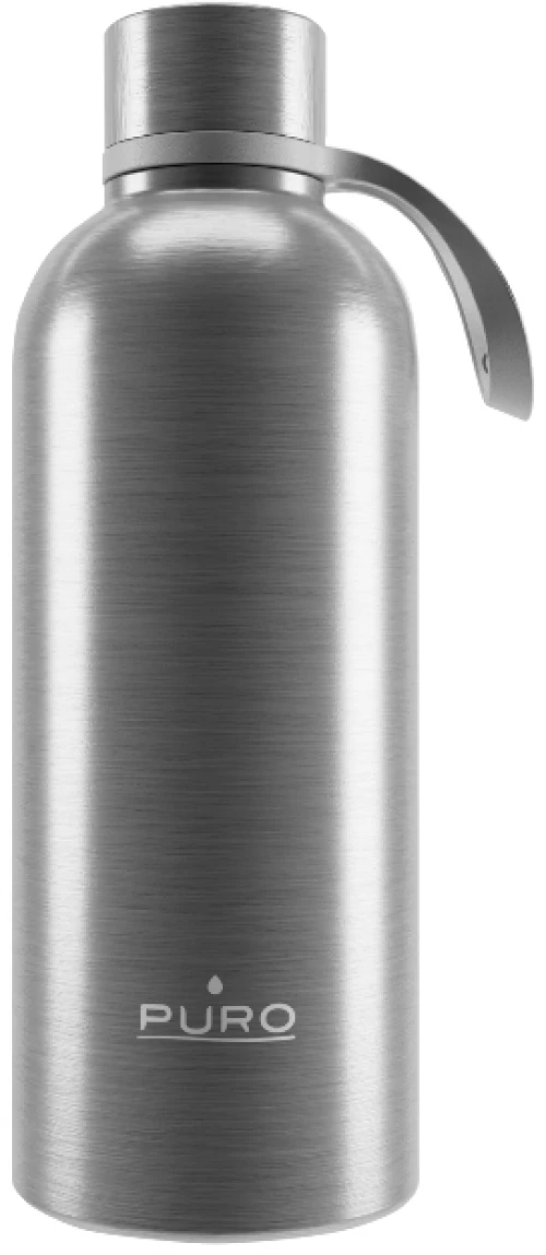 Puro ''DOUBLE WALL'' bottle with lace 500ml, steel