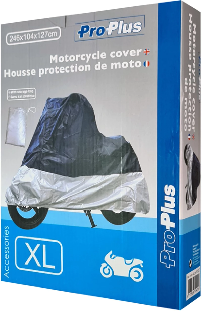 PROPLUS κουκούλα μηχανής 610257 με θήκη, XL 246x104x127cm, μπλε/ασημί