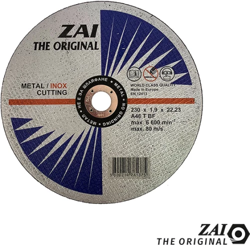 ZAI Δίσκος Κοπής INOX/METAL 230 x 1,9 x 22,22 mm A46 T BF