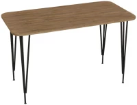 Τραπέζι Polkan pakoworld oak μελαμίνης-μαύρο μέταλλο 120x60x73εκ