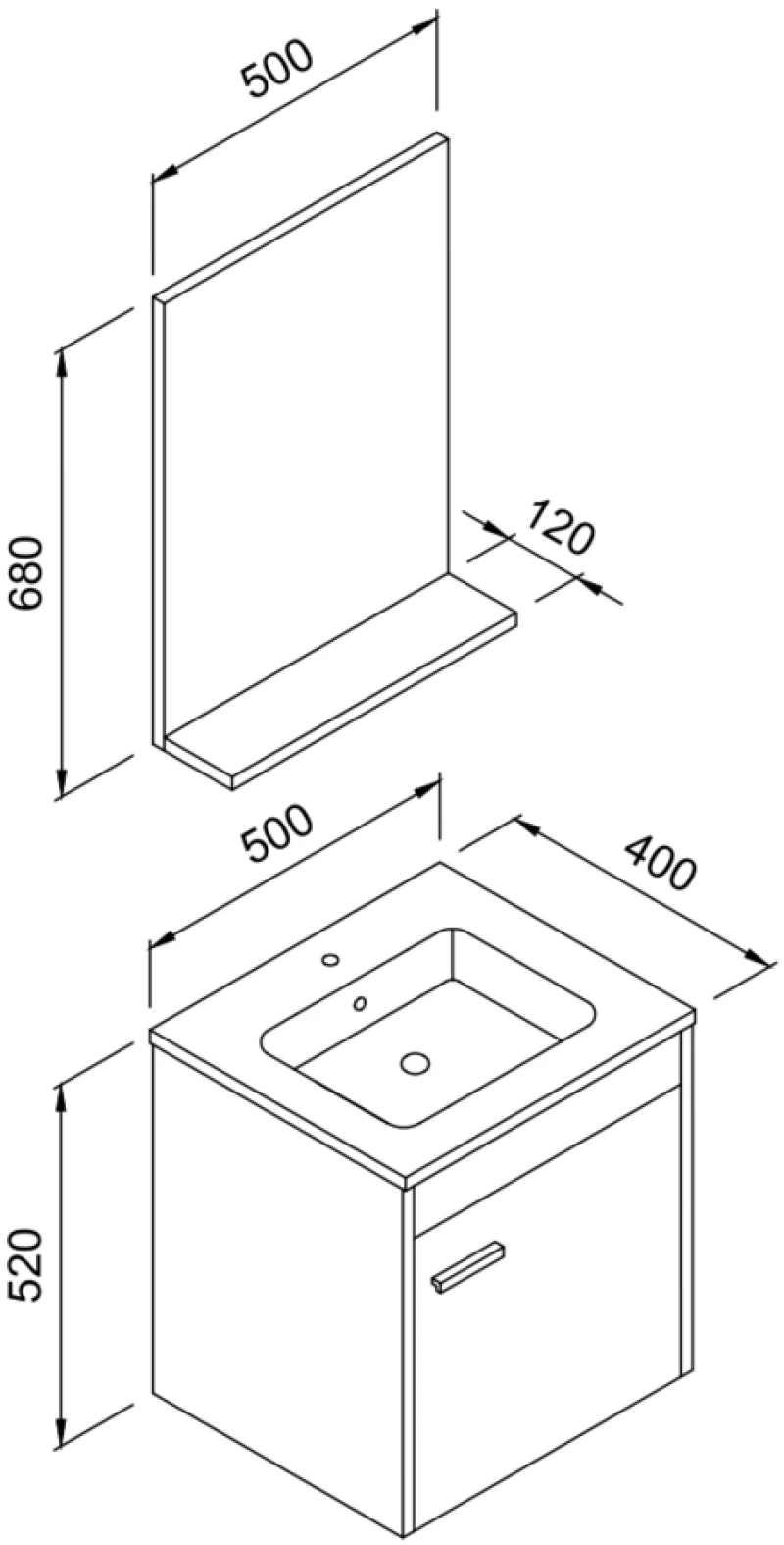 ΚΑΘΡΕΦΤΗΣ TIKA 50cm 3MTIK050ABM