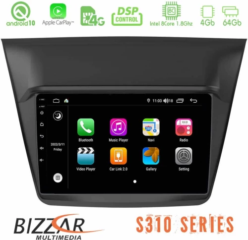 Bizzar S310 Mitsubishi L200 Car Pad 9" Android 10 Multimedia Station