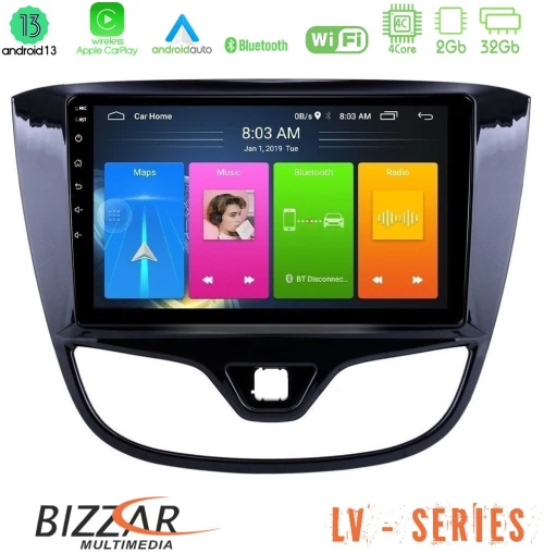 Bizzar LV Series Opel Karl 2017-2019 4Core Android 13 2+32GB Navigation Multimedia Tablet 9"