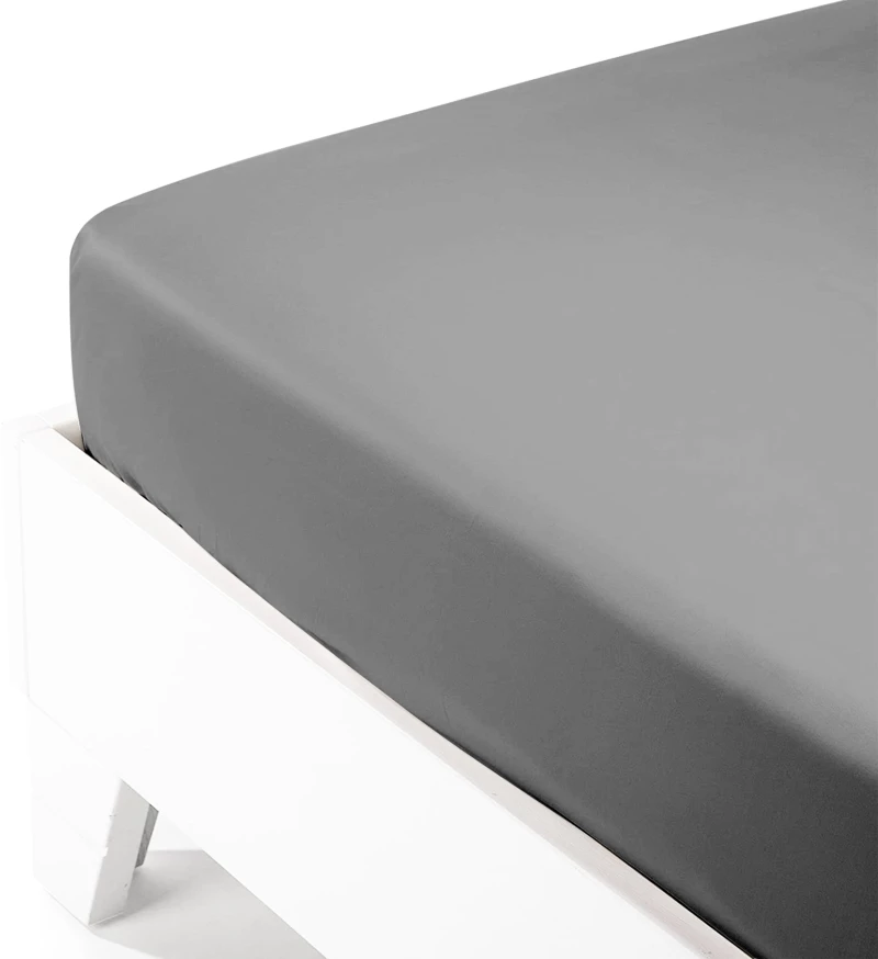 Κατωσέντονο Satin με λάστιχο Dark Grey Διπλό (160x200 35)