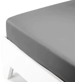 Κατωσέντονο Satin με λάστιχο Dark Grey Διπλό (160x200 35)