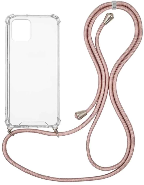 Θήκη Σιλικόνης με Κορδόνι Sonique Armor Clear Samsung Galaxy A03 4G Ροζ Χρυσό Σατινέ - Sonique - Ροζ Χρυσό Σατινέ - Galaxy A03 4G - Θήκες Πλάτης