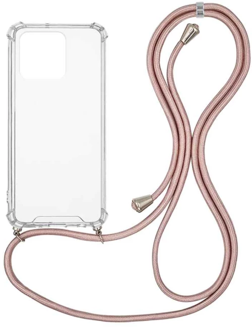 Θήκη Σιλικόνης με Κορδόνι Sonique Armor Clear Xiaomi Redmi 10C Ροζ Χρυσό Σατινέ - Sonique - Ροζ Χρυσό Σατινέ - Redmi 10C - Θήκες Πλάτης