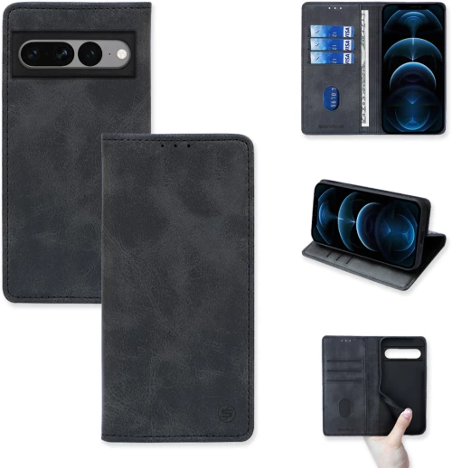 Θήκη Πορτοφόλι Vintage Magnet Wallet Sonique Google Pixel 7 Pro Μαύρο - Sonique - Μαύρο - Pixel 7 Pro - Θήκη Πορτοφόλι