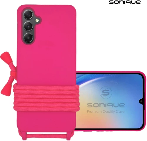 Θήκη Σιλικόνης με Κορδόνι CarryHang Sonique Samsung Galaxy A35 5G Φουξ - Sonique - Φουξ - Galaxy A35 5G - Θήκες Πλάτης