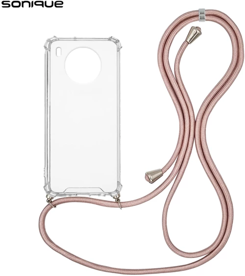 Θήκη Σιλικόνης με Κορδόνι Sonique Armor Clear Honor 50 Lite / Nova 8i Ροζ Χρυσό Σατινέ - Sonique - Ροζ Χρυσό Σατινέ - Honor 50 Lite, Nova 8i - Θήκες Πλάτης