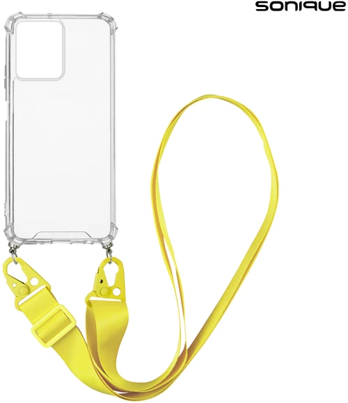 Θήκη Σιλικόνης με Strap Sonique Armor Clear Xiaomi Redmi 13C 4G / Poco C65 4G Κίτρινο - Sonique - Κίτρινο - Poco C65 4G, Redmi 13C 4G - Θήκες Πλάτης