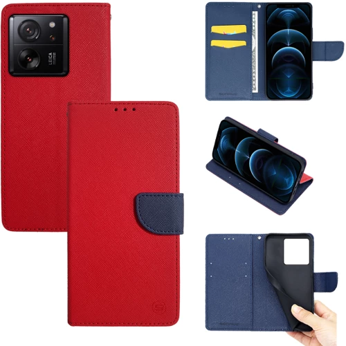 Θήκη Πορτοφόλι Sonique Trend Wallet Xiaomi Xiaomi 13T 5G / Xiaomi 13T Pro 5G Κόκκινο / Σκούρο Μπλε - Sonique - Κόκκινο / Σκούρο Μπλε - Xiaomi 13T 5G, Xiaomi 13T Pro 5G - Θήκη Πορτοφόλι