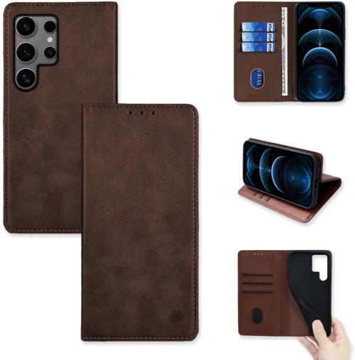 Θήκη Πορτοφόλι Vintage Magnet Wallet Sonique Samsung Galaxy S24 Ultra Καφέ - Sonique - Καφέ - Galaxy S24 Ultra - Θήκη Πορτοφόλι