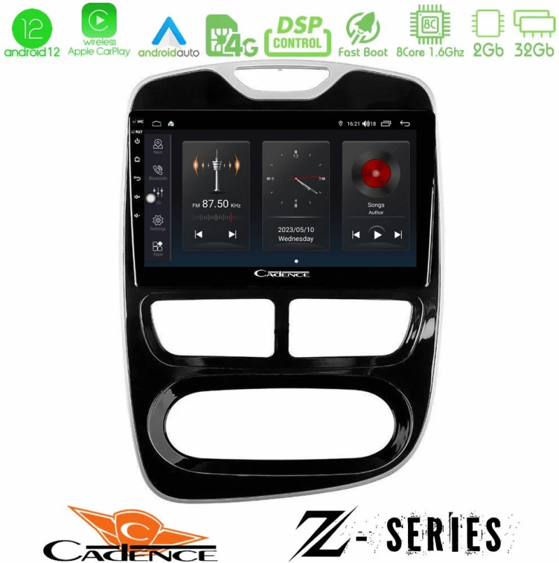 Cadence Z Series Renault Clio 2012-2016 8core Android12 2+32GB Navigation Multimedia Tablet 10"