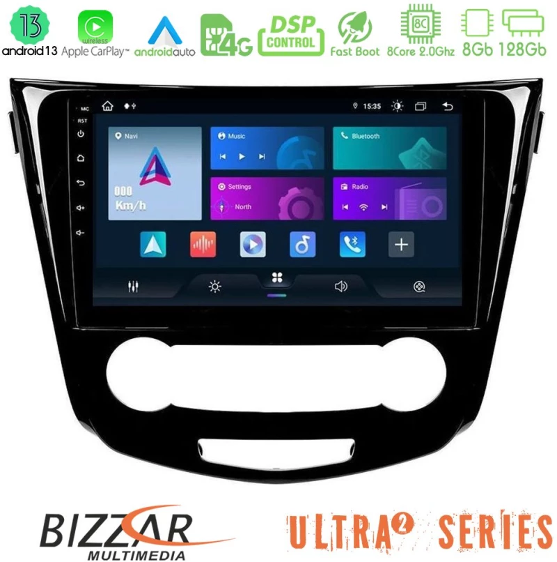 Bizzar Ultra Series Nissan Qashqai J11 (Manual A/C) 8core Android13 8+128GB Navigation Multimedia Tablet 10"