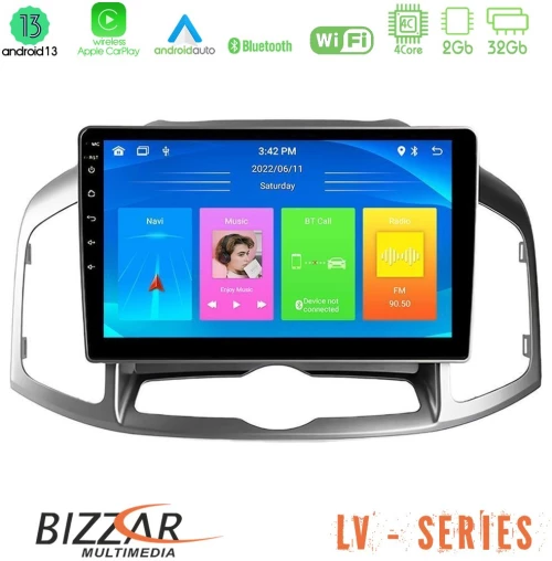 Bizzar LV Series Chevrolet Captiva 2012-2016 4Core Android 13 2+32GB Navigation Multimedia Tablet 9"