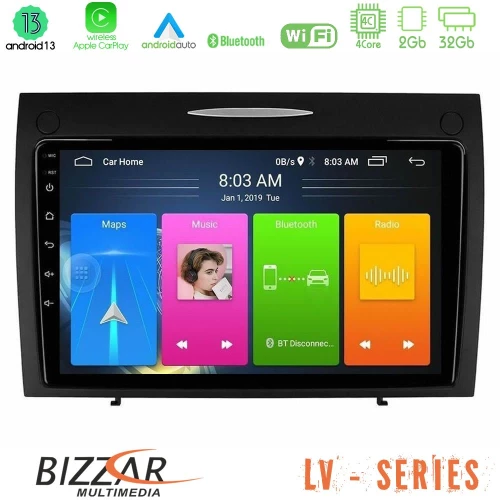 Bizzar LV Series Mercedes SLK Class 4Core Android 13 2+32GB Navigation Multimedia Tablet 9"