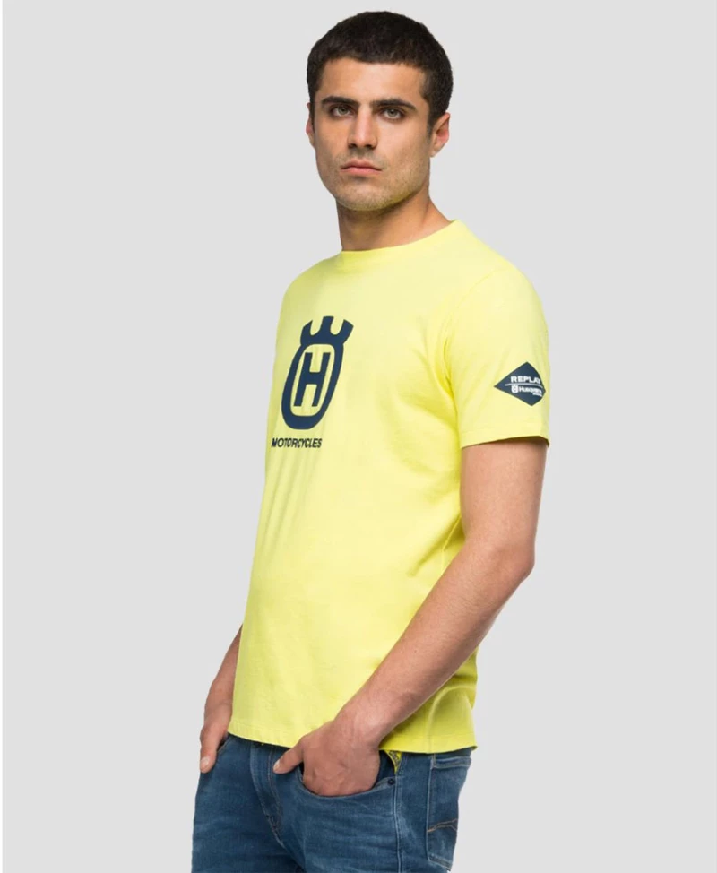 Replay Men's T-Shirt X Husqvarna Yellow