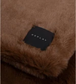REPLAY SCARF FUR-EFFECT BRICK/BROWN