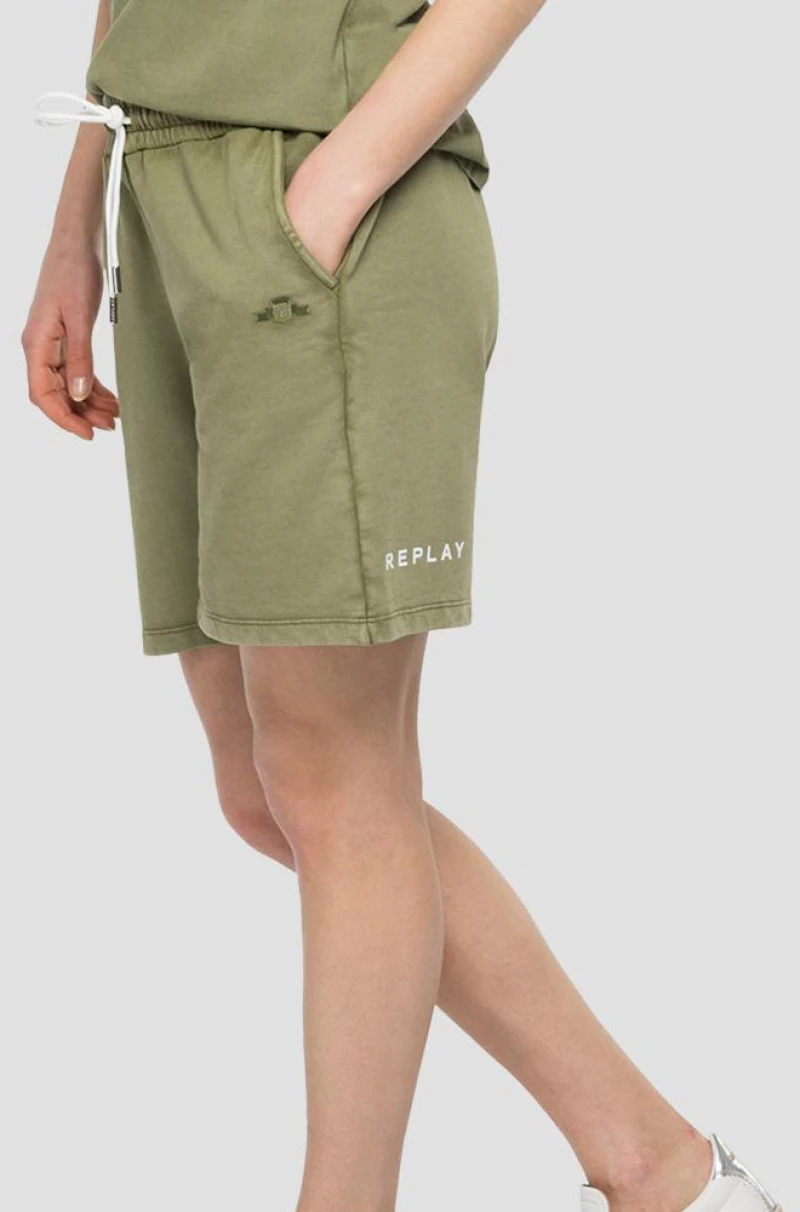Replay Bio Pack Boy Fit Fleece Shorts-Light Green