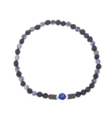 Βραχιόλι Unisex Senza Hematite και  Sodalite Stones with Lava SSD5198BL