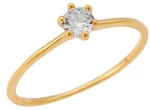 Δαχτυλίδι Γυναικείο Μονόπετρο Senza Silver 925 Gold Plated SSR3233GD