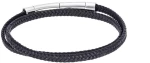 Βραχιόλι Senza Men`s Steel Black Leather Strap SSD4956SBK